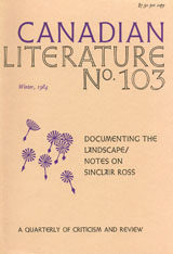 					View No. 103 (1984): Documenting the Landscape/Notes on Sinclair Ross
				