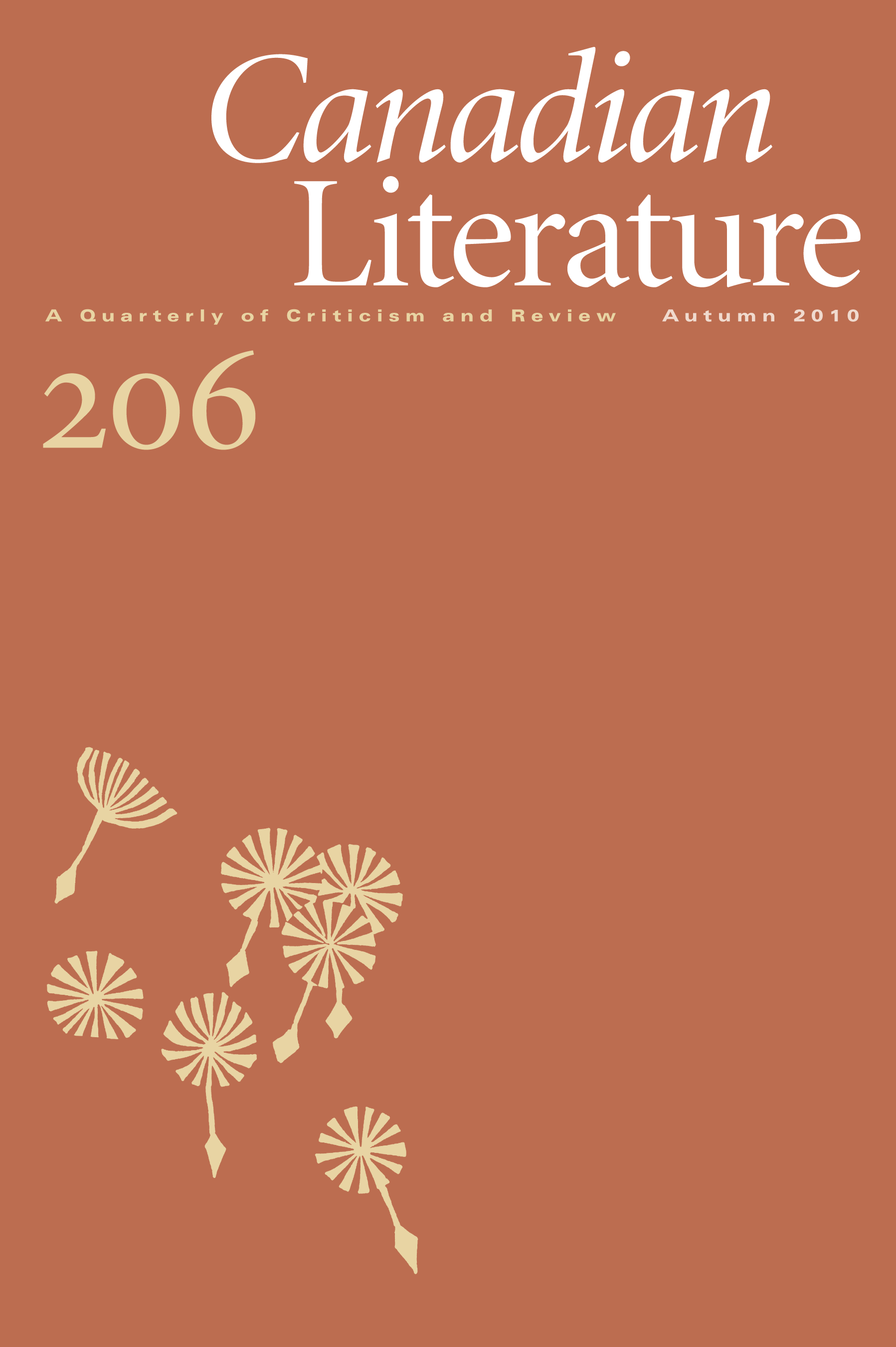 					View No. 206 (2010): Canadian Literature
				