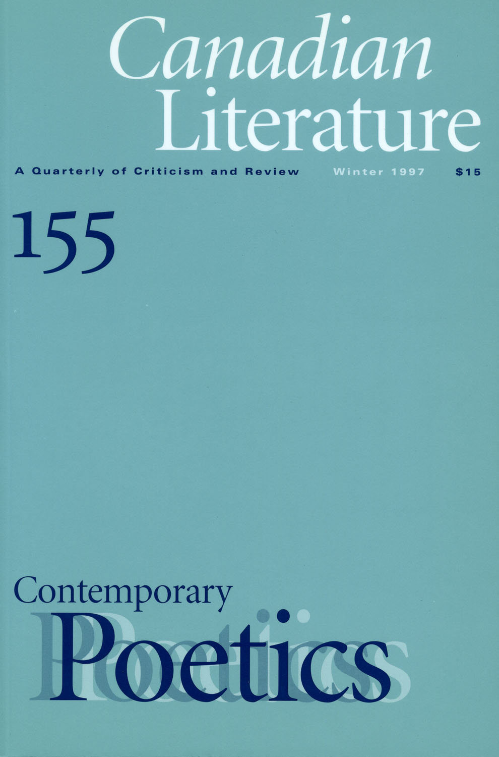 					View No. 155 (1997): Contemporary Poetics
				