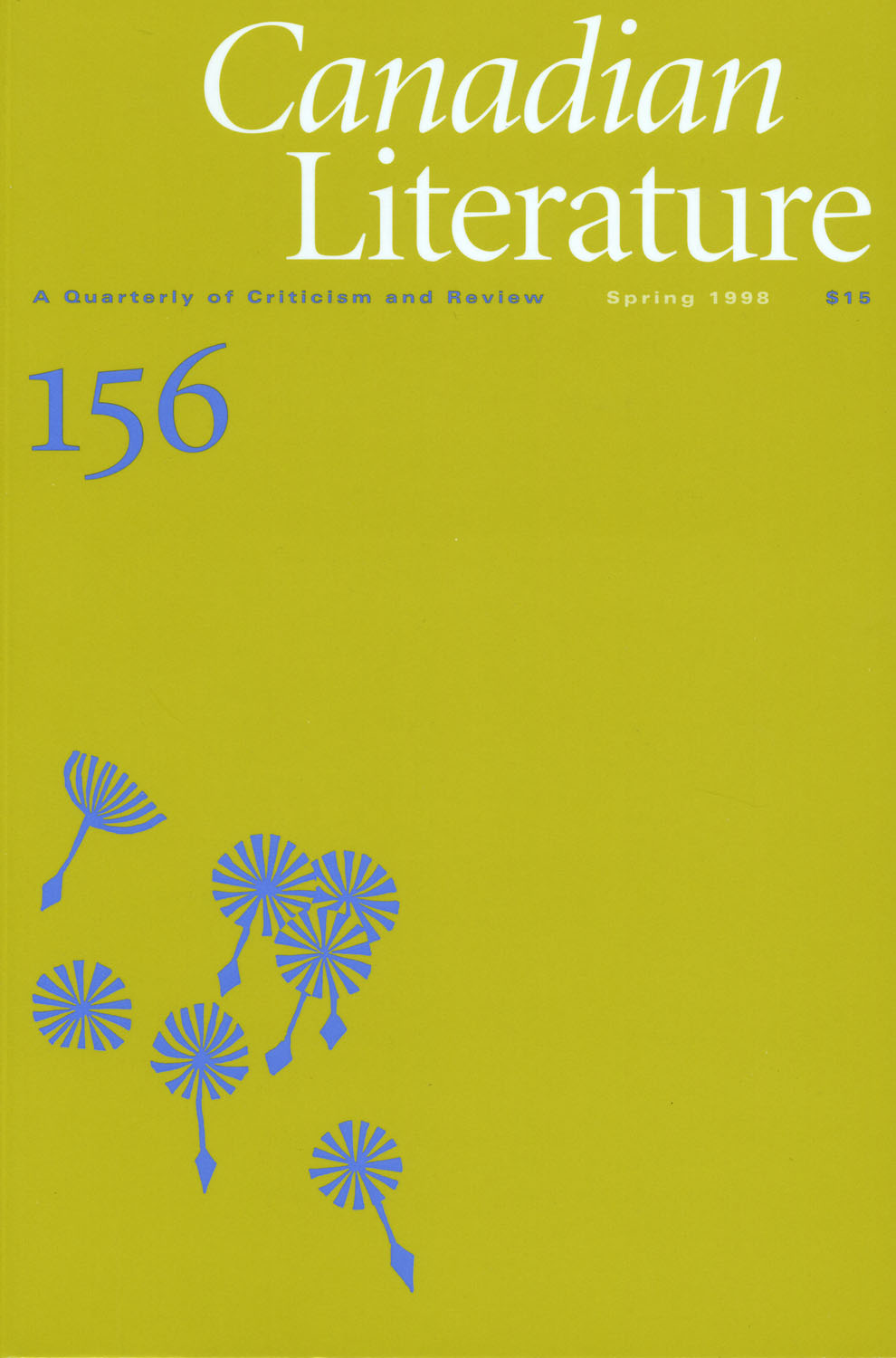 					Afficher No. 156 (1998): Canadian Literature
				