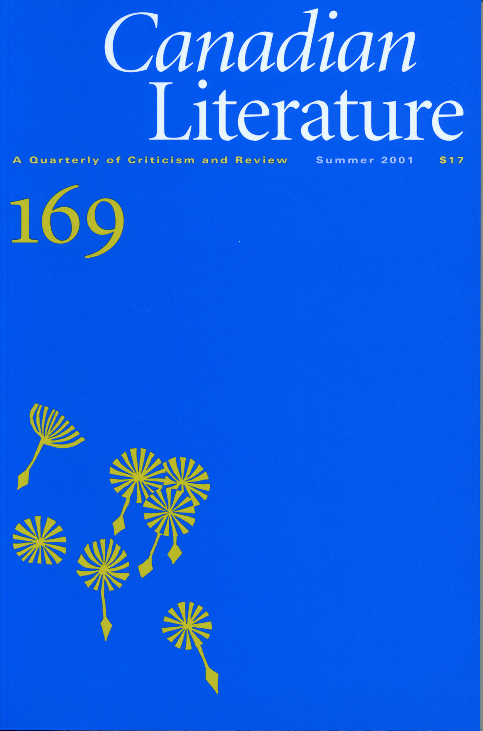 					Afficher No. 169 (2001): Canadian Literature
				