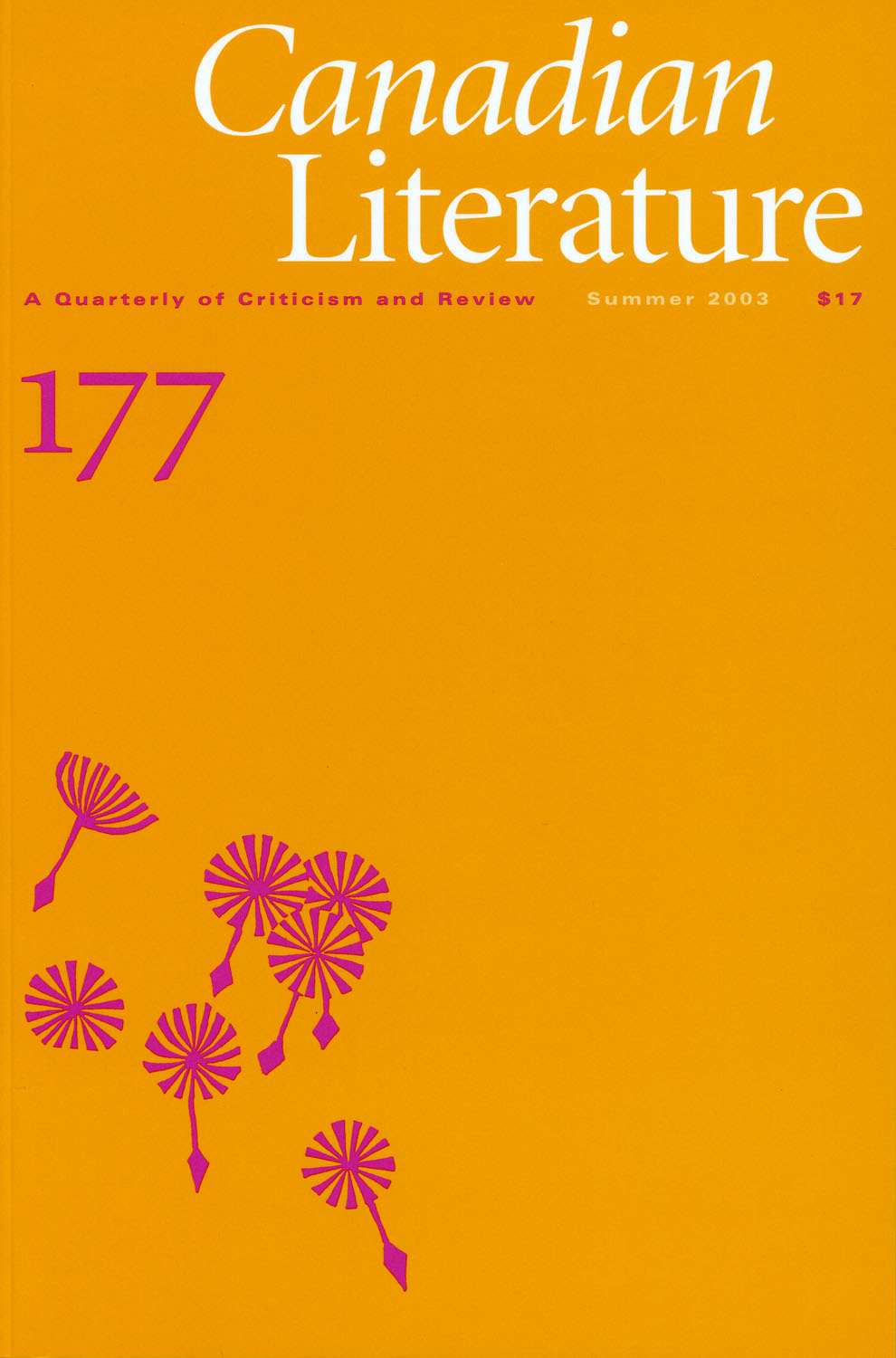 					Afficher No. 177 (2003): Canadian Literature
				