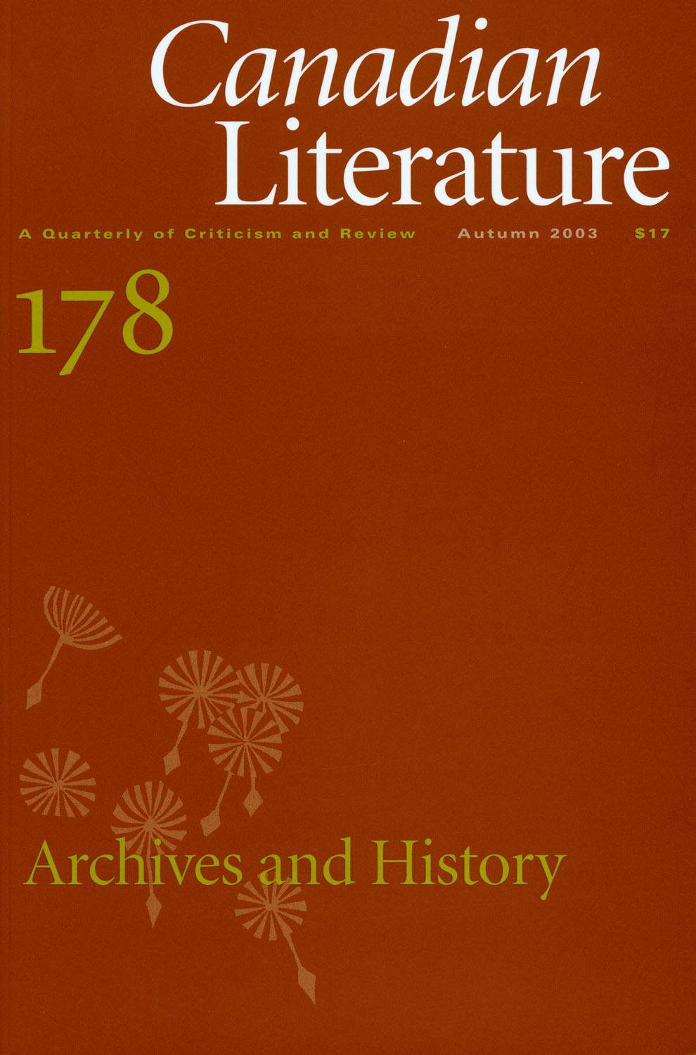 					View No. 178 (2003): Archives and History
				