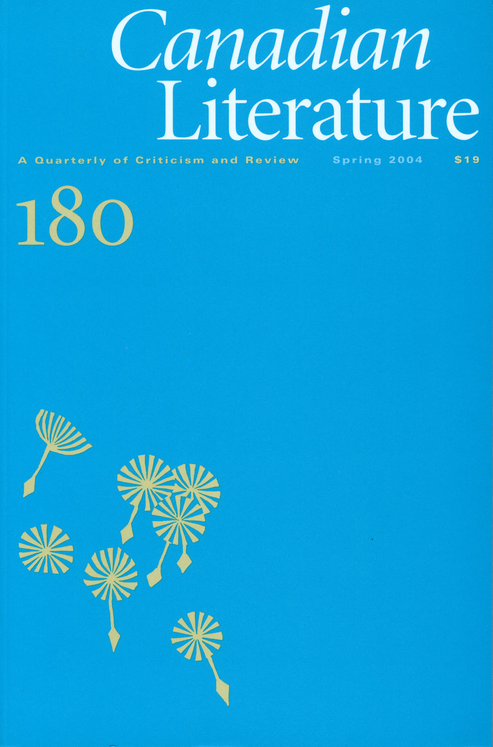					Afficher No. 180 (2004): Canadian Literature
				