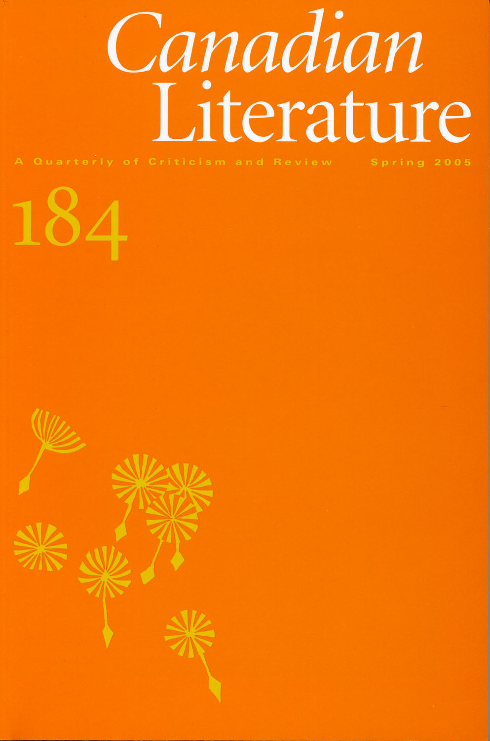 					Afficher No. 184 (2005): Canadian Literature
				