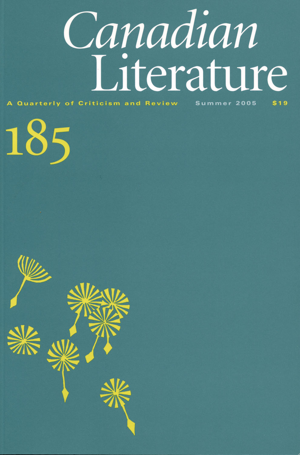 					Afficher No. 185 (2005): Canadian Literature
				