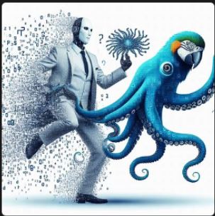 Data-automaton chasing a parrot-octopus